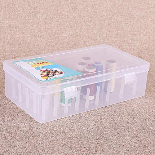 Abbraccia 42 Slots Sewing Thread Holders for Spools of Thread, Empty Thread Storage Box, Made of Materials, Home Storage is Easier - 9.33x5.4x2.6 inch