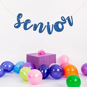 Talorine Blue Senior Banner - for Congrats Grad Bunting - Educated AF - Graduation Party Bunting Decorations (Glitter)