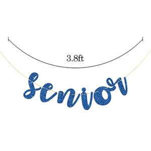 Talorine Blue Senior Banner - for Congrats Grad Bunting - Educated AF - Graduation Party Bunting Decorations (Glitter)