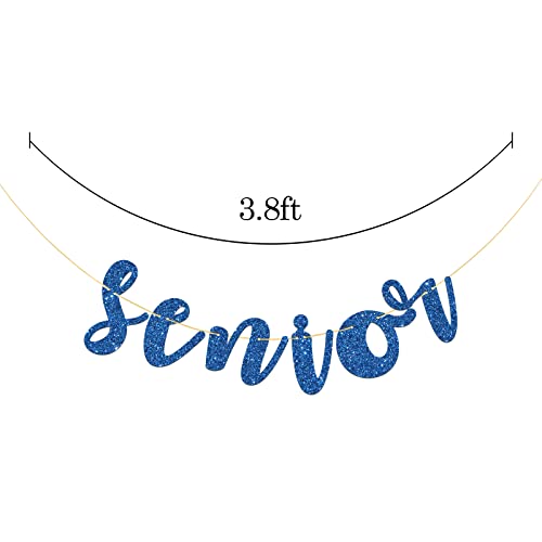 Talorine Blue Senior Banner - for Congrats Grad Bunting - Educated AF - Graduation Party Bunting Decorations (Glitter)