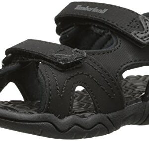 Timberland baby boys Adventure Seeker 2-strap Flat Sandal, Blackout, 7 Big Kid US