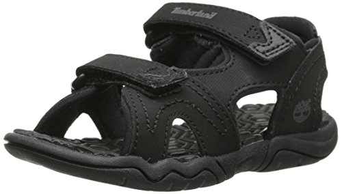 Timberland baby boys Adventure Seeker 2-strap Flat Sandal, Blackout, 7 Big Kid US