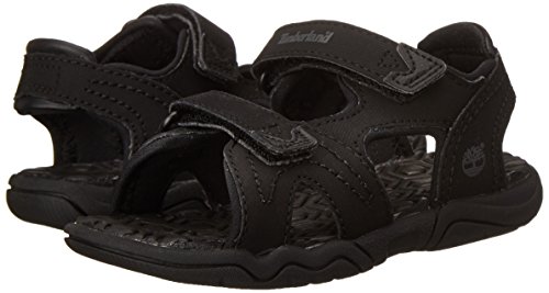 Timberland baby boys Adventure Seeker 2-strap Flat Sandal, Blackout, 7 Big Kid US