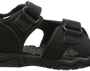 Timberland baby boys Adventure Seeker 2-strap Flat Sandal, Blackout, 7 Big Kid US