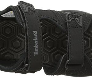 Timberland baby boys Adventure Seeker 2-strap Flat Sandal, Blackout, 7 Big Kid US