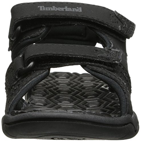 Timberland baby boys Adventure Seeker 2-strap Flat Sandal, Blackout, 7 Big Kid US