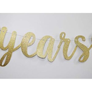 12 Years Blessed Banner, Funny Gold Glitter Sign for 12th Birthday/Wedding Anniversary Party Supplies Props