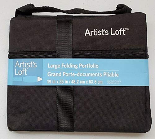 Large Folding Portfolio 19 in. x 25 in. Zippered Heavy Canvas Bag