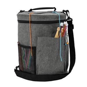 knitting bag, yarn storage organizer large crochet bag tote yarn holder case for carrying projects, knitting needles, crochet hooks and other accessories – no accessories included