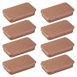 tighall 8pcs metal slide top tin containers rectangle tin box empty storage tins for lip balm candles crafts candies jewelry crafts (2.2″*1.1″*0.4″,rose gold)