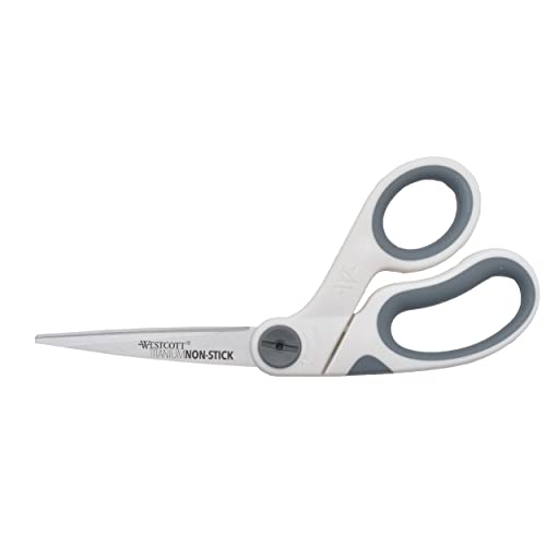 Westcott 8" Bent Titanium Bonded Non-Stick Craft Scissors with Adjustable Glide Feature (16374)