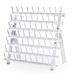 thread holder organizer for 70 spools, mofasvigi clear acrylic braiding hair rack for hair separated, large plastic thread rack stand for embroidery sewing quilting thread storage