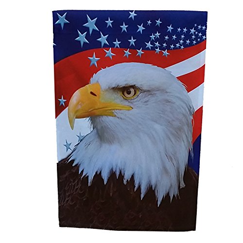 Memorial Day Patriotic Garden Flag - 12" x 18", Red, White Blue Stars, Eagle, 4th of July, USA, America, Rally, Election, Voting Booth, Veteran's Day