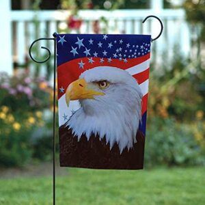 Memorial Day Patriotic Garden Flag - 12" x 18", Red, White Blue Stars, Eagle, 4th of July, USA, America, Rally, Election, Voting Booth, Veteran's Day