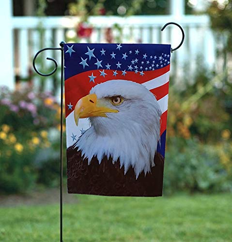 Memorial Day Patriotic Garden Flag - 12" x 18", Red, White Blue Stars, Eagle, 4th of July, USA, America, Rally, Election, Voting Booth, Veteran's Day