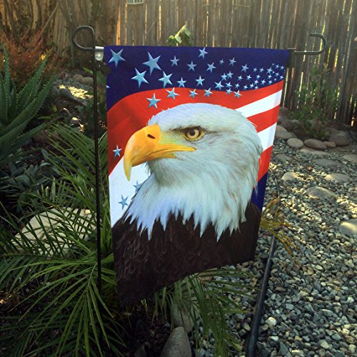 Memorial Day Patriotic Garden Flag - 12" x 18", Red, White Blue Stars, Eagle, 4th of July, USA, America, Rally, Election, Voting Booth, Veteran's Day