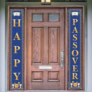 vohado happy passover porch banner petite pesach jewish holiday wall hanging flag yard sign seder jewish david star welcome sign petite pesach party hanging porch sign front door holiday party decor