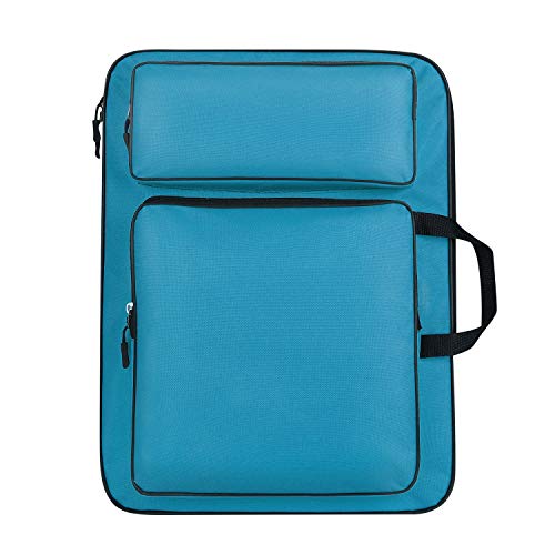 A3 Art Portfolio Carry Case Bag Student Drawboard Tote Handheld Storage Portable Shoulder Lightweight Box for 8k Sketch Pad Artist Drawing Painting Supplies