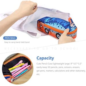 LEDAOU Cute Pencil Case for Kids Girls Boys Pencil Pouch kawaii Pen Pencil Box Bag Holder for School Students (Orange-dino)