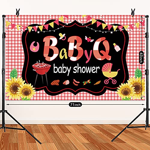 Large Size BBQ Baby Shower Backdrop, 71×43 Inch BBQ Baby Shower Banner ...