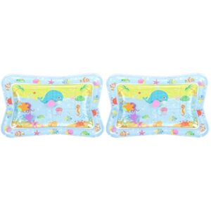 jojofuny ser of 2 inflatable tummy time water mat infants tummy time toys for babies 0- 6 months tummy time water mat water mat inflatable