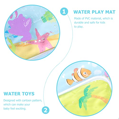 jojofuny ser of 2 Inflatable Tummy Time Water mat Infants Tummy time Toys for Babies 0- 6 Months Tummy time Water mat Water Mat Inflatable