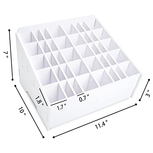 SANFURNEY Craft Paint Organizer Rack Paintbrush Holder, Art Paint Supply Storage Tray with Adjustable Dividers for Watercolor, Oil and Acrylic Paints Set, for Kids Students Beginner Hobby Painter