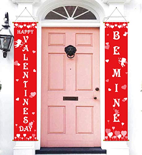 Valentine’s Day Banner Decorations -V-Day Porch Sign Door House Party Decor Supplies