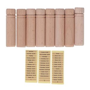 heepdd 8pcs wooden needle case, portable sewing needle holders with 3 stickers for sewing supplies storage