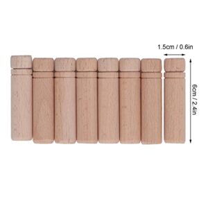 HEEPDD 8Pcs Wooden Needle Case, Portable Sewing Needle Holders with 3 Stickers for Sewing Supplies Storage