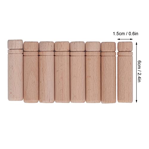 HEEPDD 8Pcs Wooden Needle Case, Portable Sewing Needle Holders with 3 Stickers for Sewing Supplies Storage