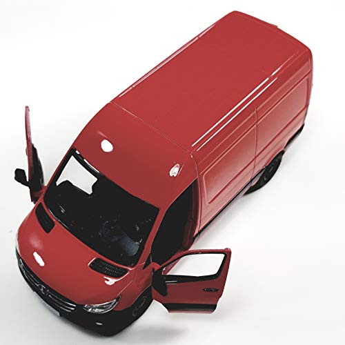 KiNSMART 2019 Mercedes-Benz Sprinter Cargo Van Fire Engine Red 1:48 O Scale Die Cast Metal Model Toy Car w/ Pullback Action