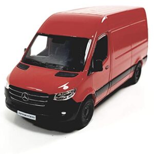 KiNSMART 2019 Mercedes-Benz Sprinter Cargo Van Fire Engine Red 1:48 O Scale Die Cast Metal Model Toy Car w/ Pullback Action