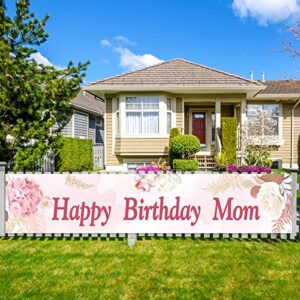 labakita large happy birthday mom banner, women’s birthday decorations, mother birthday banner, happy birthday decorations for women
