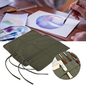 2Pcs Canvas Paint Brush Holder Gouache Oil Pen Storage Bag Roll Pen Case Artist Painting Sketch Brushes Holder