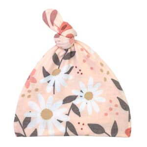 village baby extra soft top knot hat: peach posey