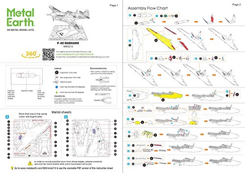 Metal Earth The Curtiss P-40 Warhawk Aircraft 3D Metal Model Kit Fascinations