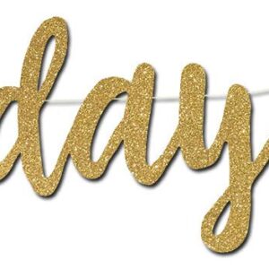 Best Day Ever Banner - Premium Gold Glitter Cardstock Paper - Larger Text For Better Visibility - Perfect Decoration For Bridal Shower, Engagement, Bachelorette, Wedding Party