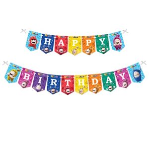 oddbods – kids birthday party bunting banner – party decorations – happy birthday