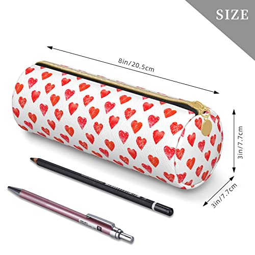 Love Heart Pencil Case Women Pen Pouch Simple Carrying Box for Adult With Smooth Zipper Durable Lightweight for Office Organizer Storage Bag