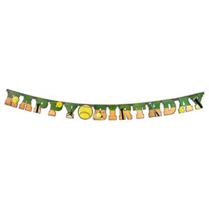softball happy birthday banner (large, 7″ cardboard cutout letters, softball party decoration) girl’s fastpitch softball extra innings collecion by havercamp