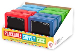 iris usa mcc-130 kids boy disply 8pc set 1pk [ecom] iris small modular supply case, 8 pack, assorted colors, dark