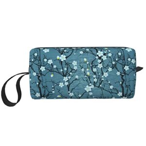 opzaeuv white watercolor floral flower fashionable pencil/pen case, portable stationery with zipper for teenage men women, pencil pouch cosmetic storage bag