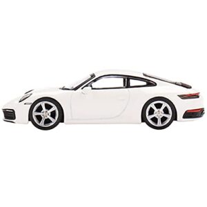 true scale miniatures model car compatible with porsche 911 (992) carrera s (white) limited edition 1/64 diecast model car mgt00380