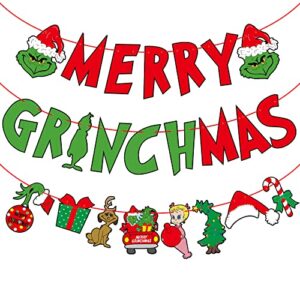 merry christmas banner christmas decorations red and green decorations christmas party banner decor for home office fireplace mantel