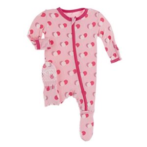 KicKee Pants Happy Birthday Footie with Zipper, Boy or Girl One-Piece, Super Soft Baby Clothes (Lotus Birthday - 3-6 Months)