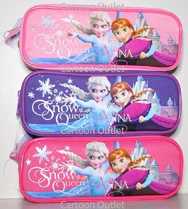disney frozen pen & pencil case – snow queen elsa & anna zippered organizer 1 piece [random color]