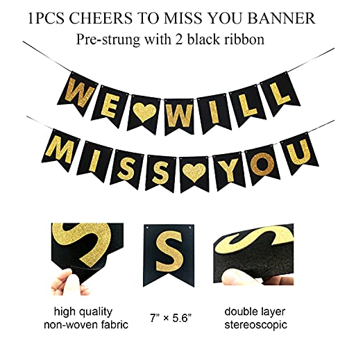 We Will Miss You Decorations, Homond Farewell Party Decorations for Coworker or Friend Going Away Retirement Office Work Job Change Graduation We Will Miss You Banner Paper Fan Foil Balloon