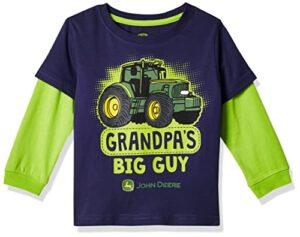 john deere baby boys long sleeve t-shirt t shirt, blue, 3-4t us