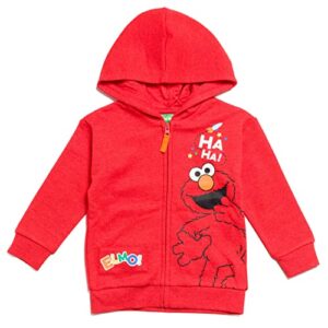 sesame street elmo infant baby boys fleece zip up with singing sound chip hoodie red 18 months